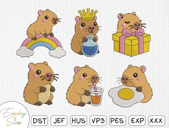 Adorable Capybara Embroidery Design Set Review