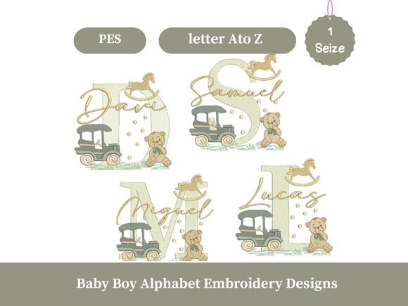 Baby Boy Alphabet Embroidery Design a-Z Review