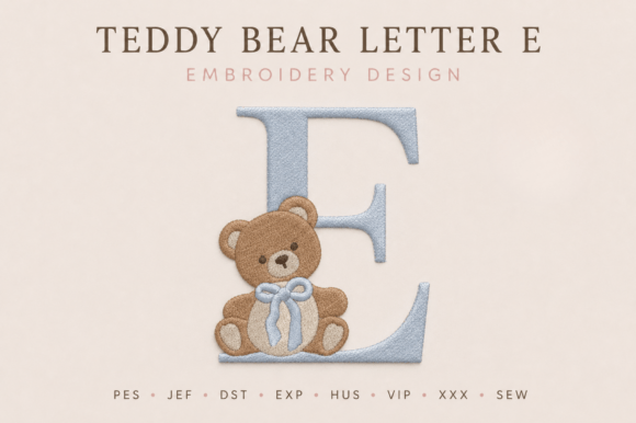 Bear Letter E Embroidery Monogram: A Designer's Review