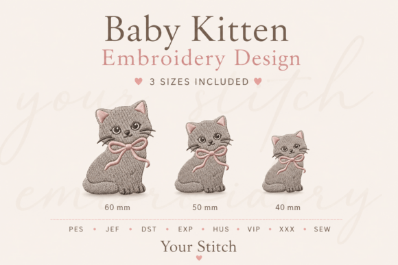 Cute Baby Kitten Embroidery Design 3 S Review