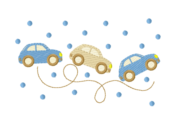 Cute Cars Embroidery Design – Baby Car