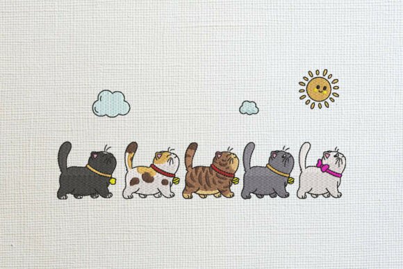 Cute Cats Walking Embroidery Design Review