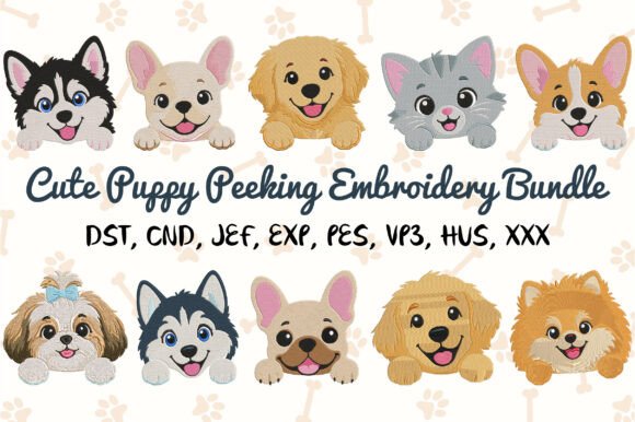 Cute Puppy Peeking Embroidery Design Review