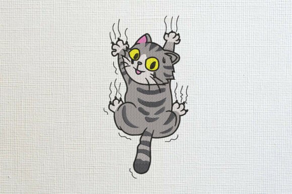 Funny Clinging Cat Embroidery Design Review
