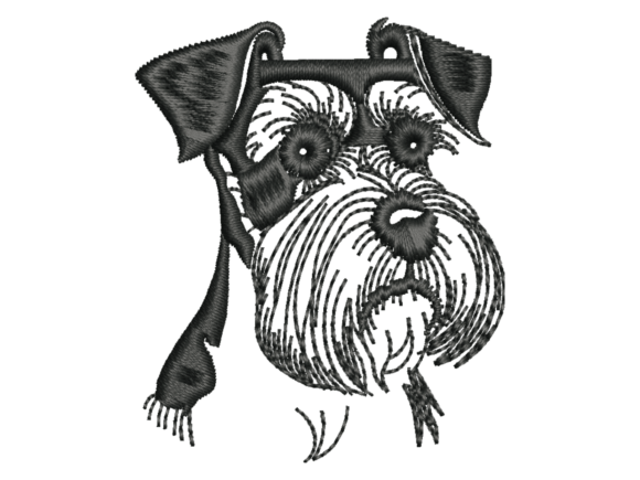 Schnauzer Dog Line Art Embroidery Review